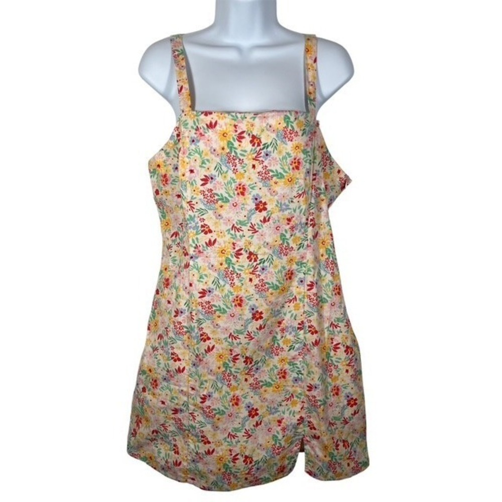 Sadie & Sage Womens Sz XL Floral Mini Dress Side Zip Adjustable Straps -1761